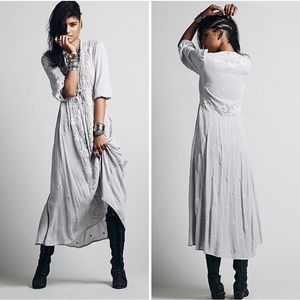 Free people embroidered fable midi dress